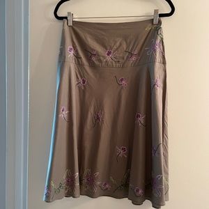 French Connection Embroidered Flared Skirt